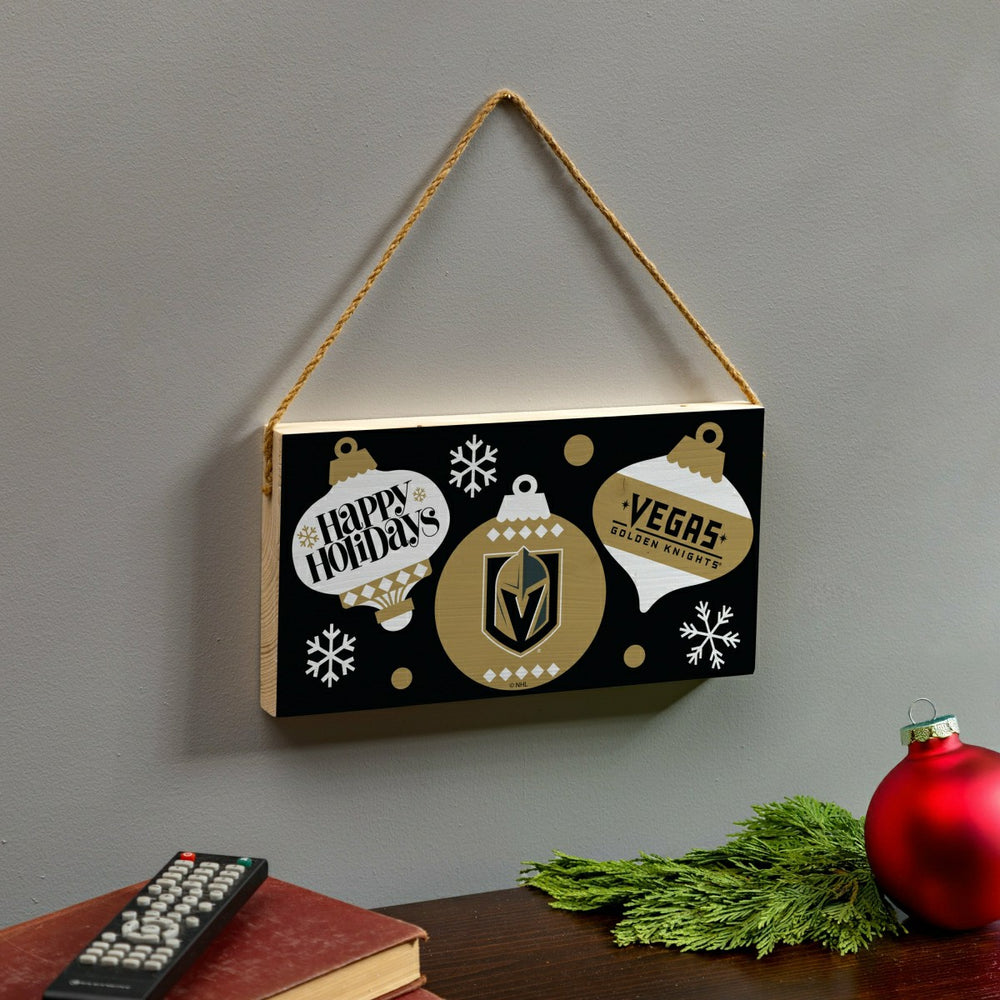 Vegas Golden Knights Holiday Wood Wall Sign, 6x11