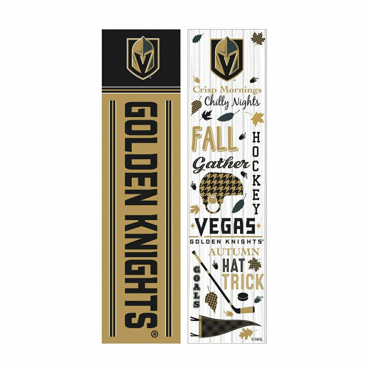 46" Double Sided Leaner, Vegas Golden Knights, Fall Seasonal