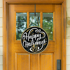 Vegas Golden Knights Holiday Round Door Décor with Hanging Rope, 18x18