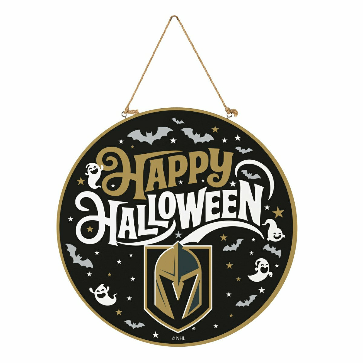 Vegas Golden Knights Halloween Round Door Décor with Hanging Rope, 18x