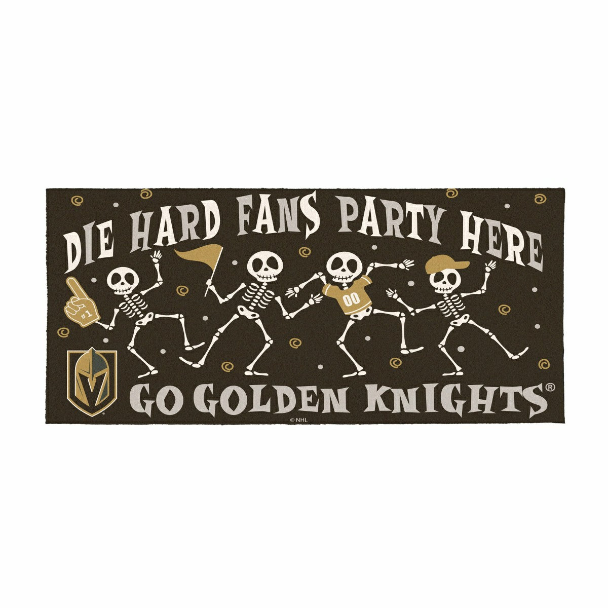 Vegas Golden Knights Flocked Coir Halloween Sassafras Switch Mat, 22"x