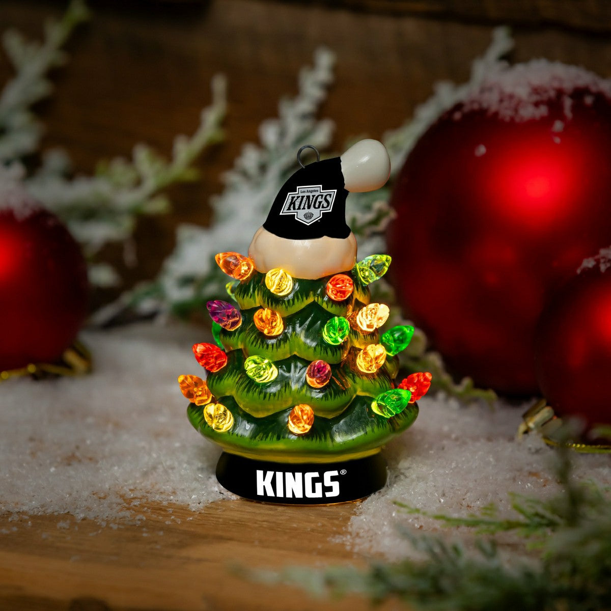 Los Angeles Kings 4" Mini LED Tabletop Christmas Tree, Set of 2