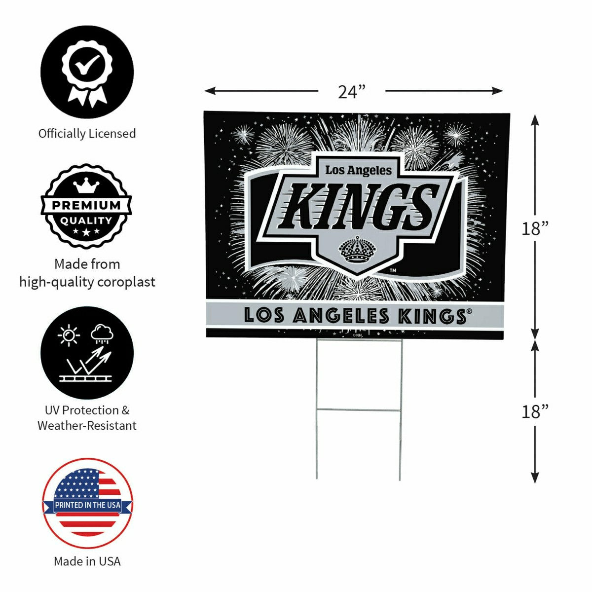 Los Angeles Kings Yard Sign, Patriotic