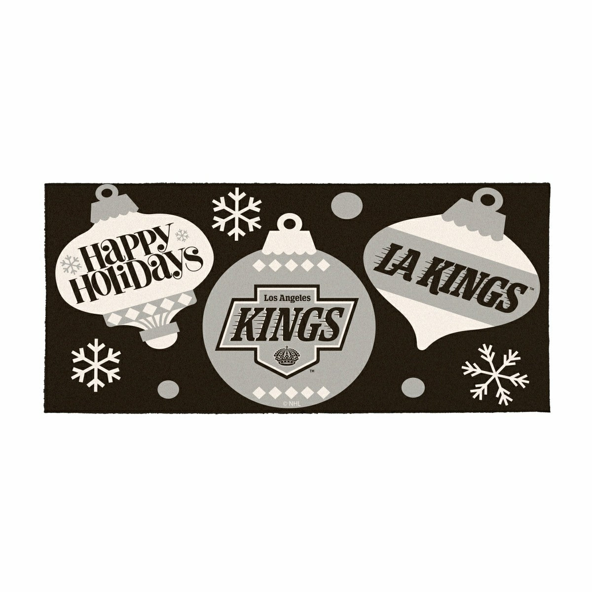 Los Angeles Kings Holiday Flocked Coir Sassafras Switch Mat, 22"x10"
