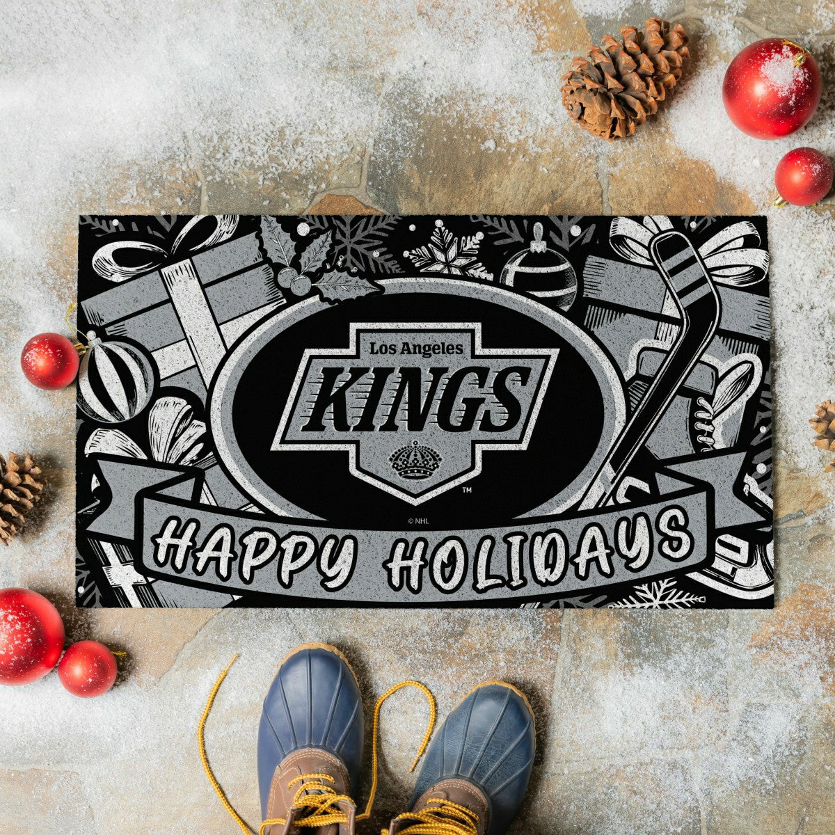 Los Angeles Kings Holiday PVC Mat, 28"x16"