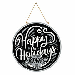 Los Angeles Kings Holiday Round Door Décor with Hanging Rope, 18x18