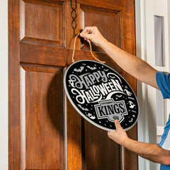Los Angeles Kings Halloween Round Door Décor with Hanging Rope, 18x18
