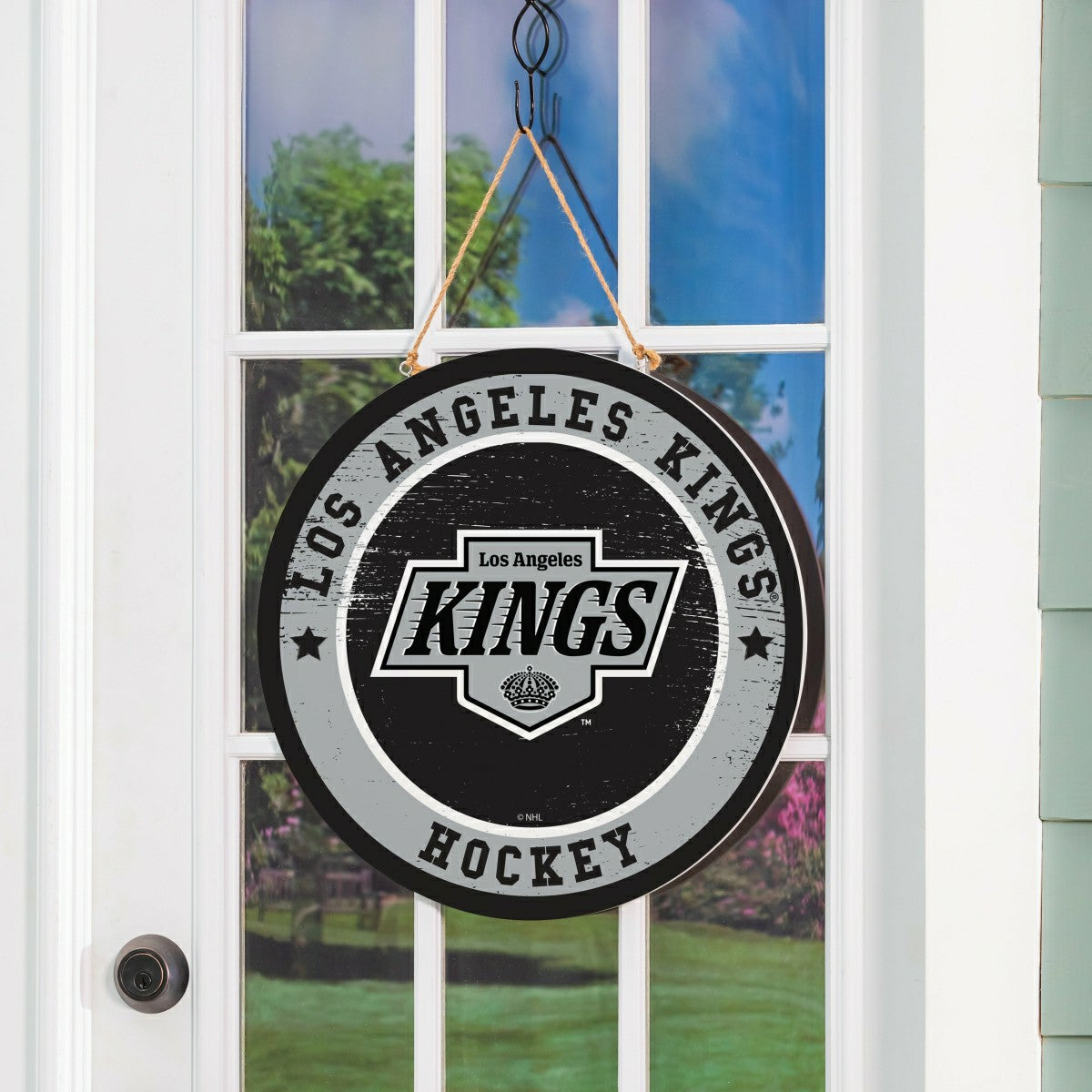 Los Angeles Kings Round Door Décor with Hanging Rope, 18x18
