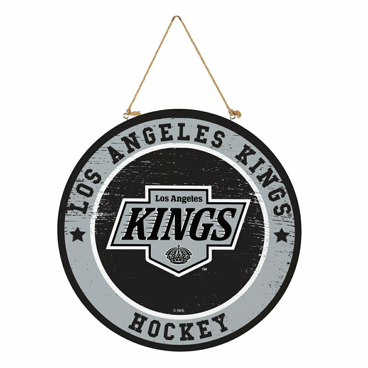 Los Angeles Kings Round Door Décor with Hanging Rope, 18x18