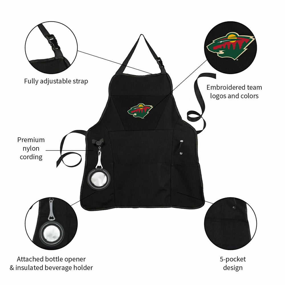 Grill Apron, Black, Minnesota Wild