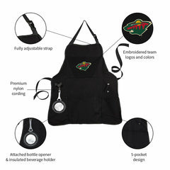 Grill Apron, Black, Minnesota Wild