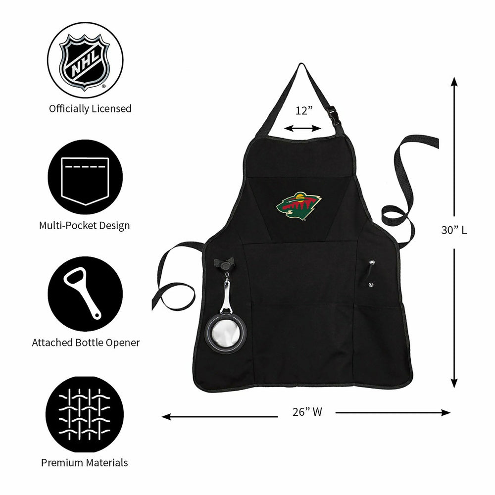 Grill Apron, Black, Minnesota Wild