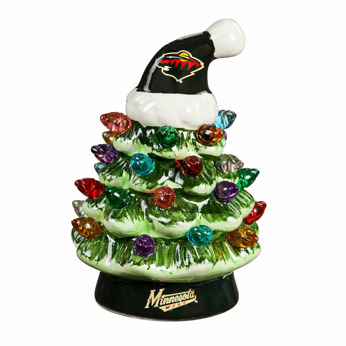 4" Mini LED Tabletop Christmas Tree, Set of 2, Minnesota Wild