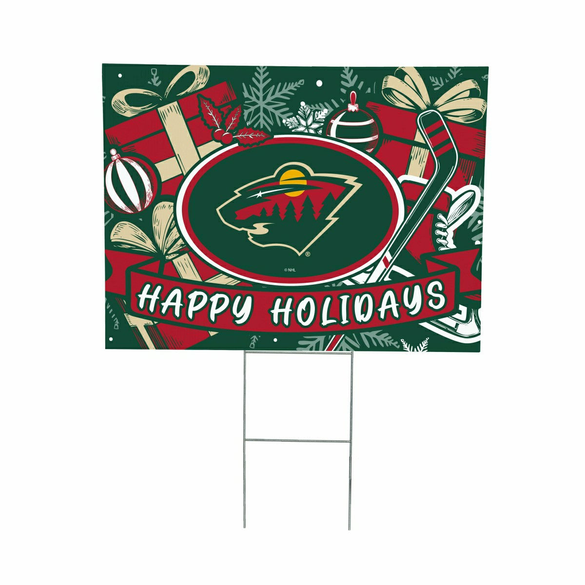 Minnesota Wild Yard Sign, Holiday