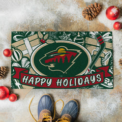 Minnesota Wild Holiday PVC Mat, 28"x16"