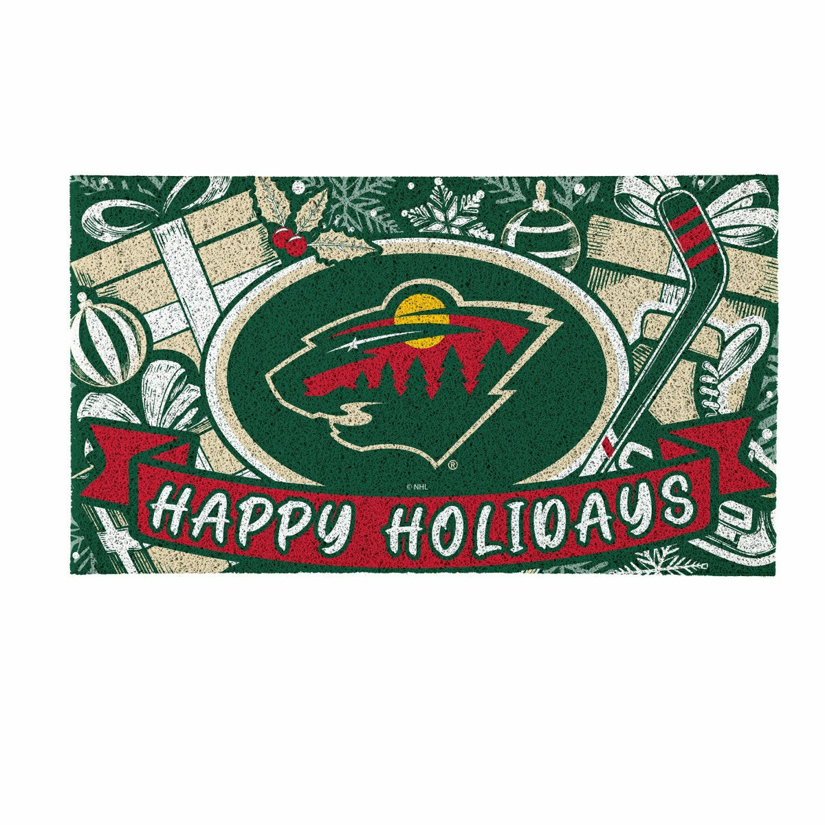 Minnesota Wild Holiday PVC Mat, 28"x16"