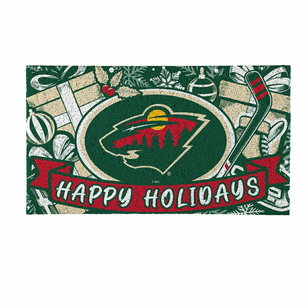 Minnesota Wild Holiday PVC Mat, 28"x16"