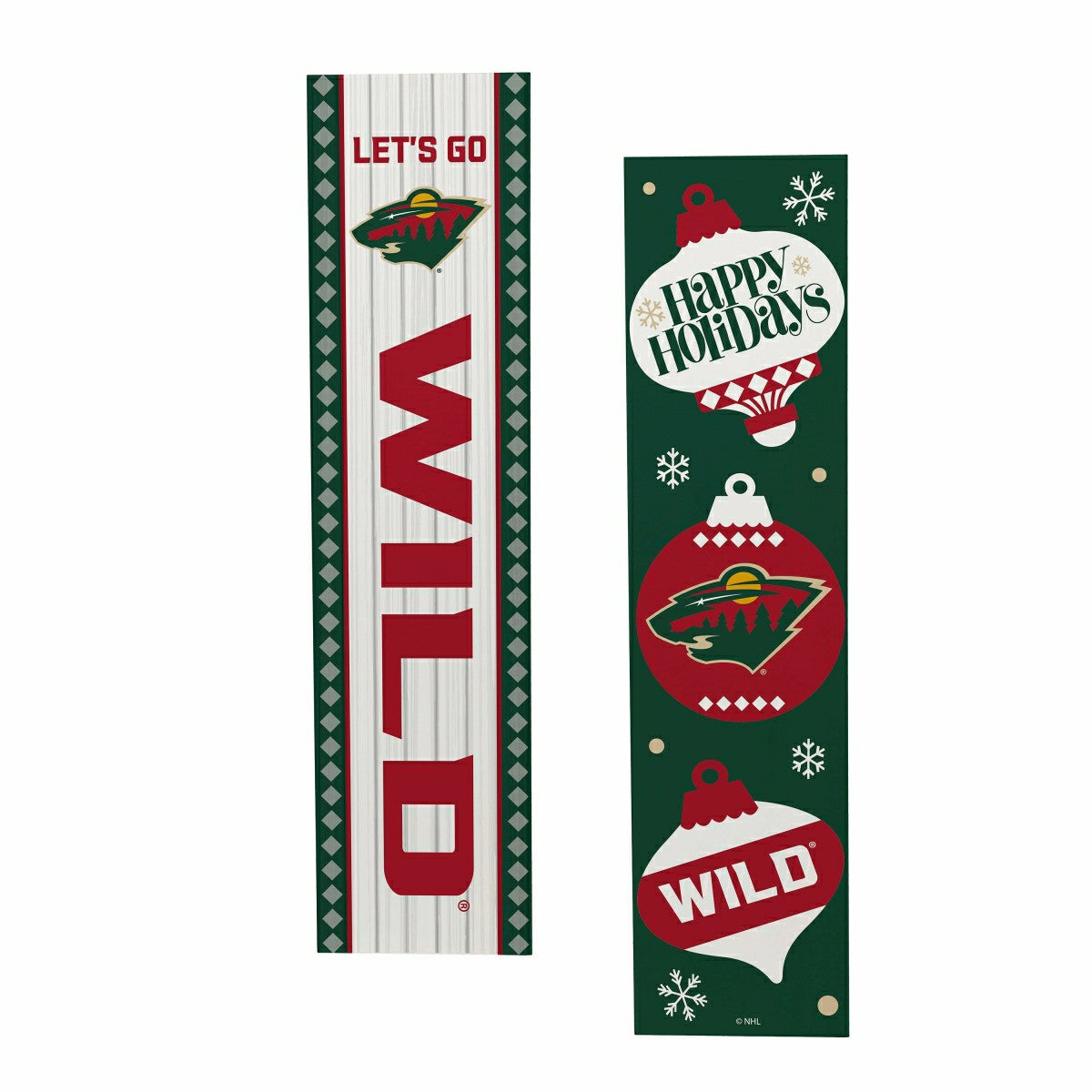 Minnesota Wild 47" Double Sided Leaner, Christmas
