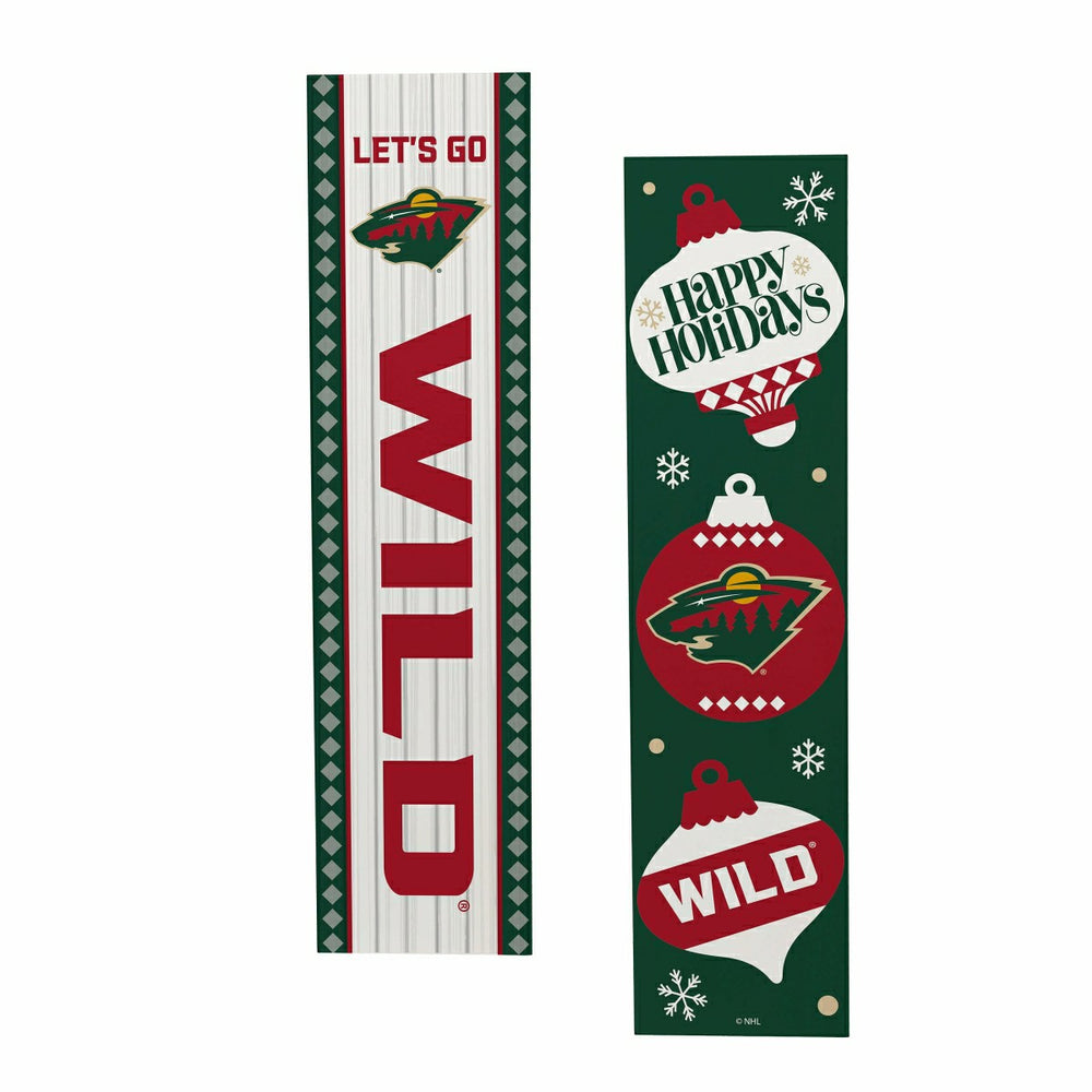 Minnesota Wild 47" Double Sided Leaner, Christmas