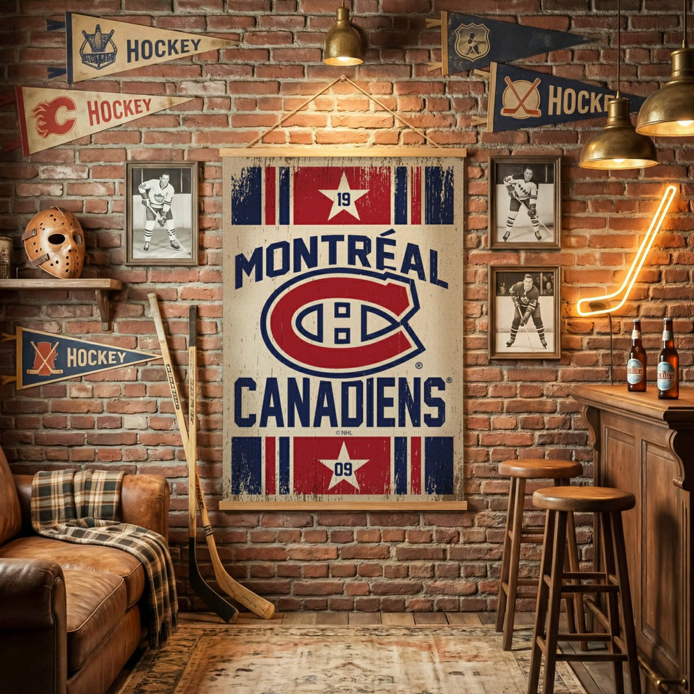 Montreal Canadiens, Canvas Wall Tapestry, Large, 54x36