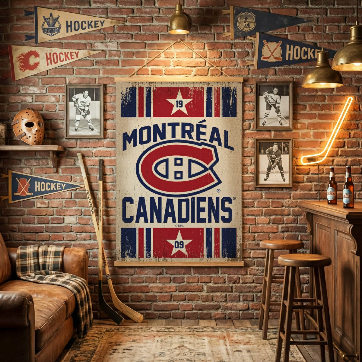 Montreal Canadiens, Canvas Wall Tapestry, Large, 54x36