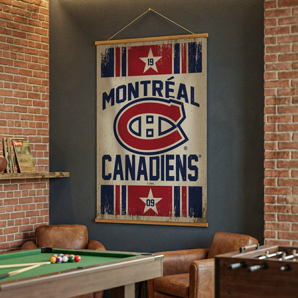 Montreal Canadiens, Canvas Wall Tapestry, Large, 54x36