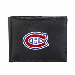 Montreal Canadiens Black Bi-Fold Embroidered Wallet w/ RFID Blocking