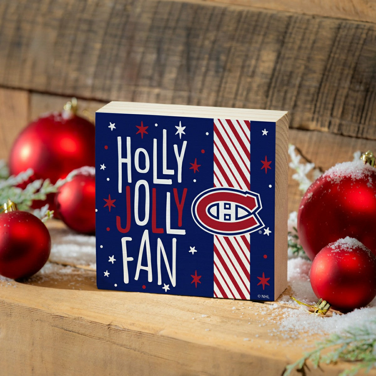 Montreal Canadiens Block, Holiday, 6x6