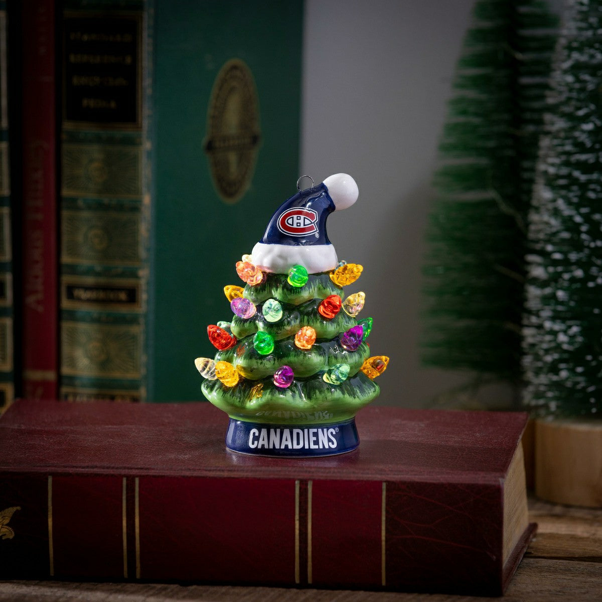 4" Mini LED Tabletop Christmas Tree, Set of 2, Montreal Canadiens