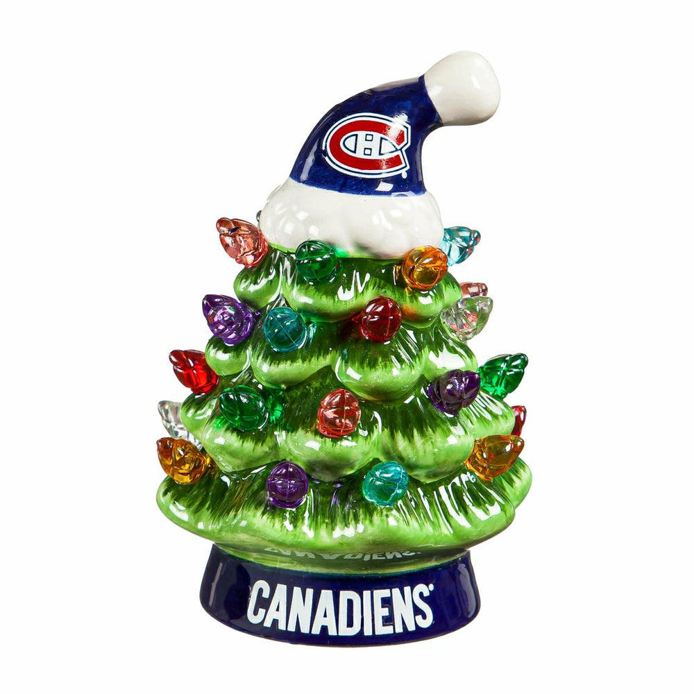 4" Mini LED Tabletop Christmas Tree, Set of 2, Montreal Canadiens