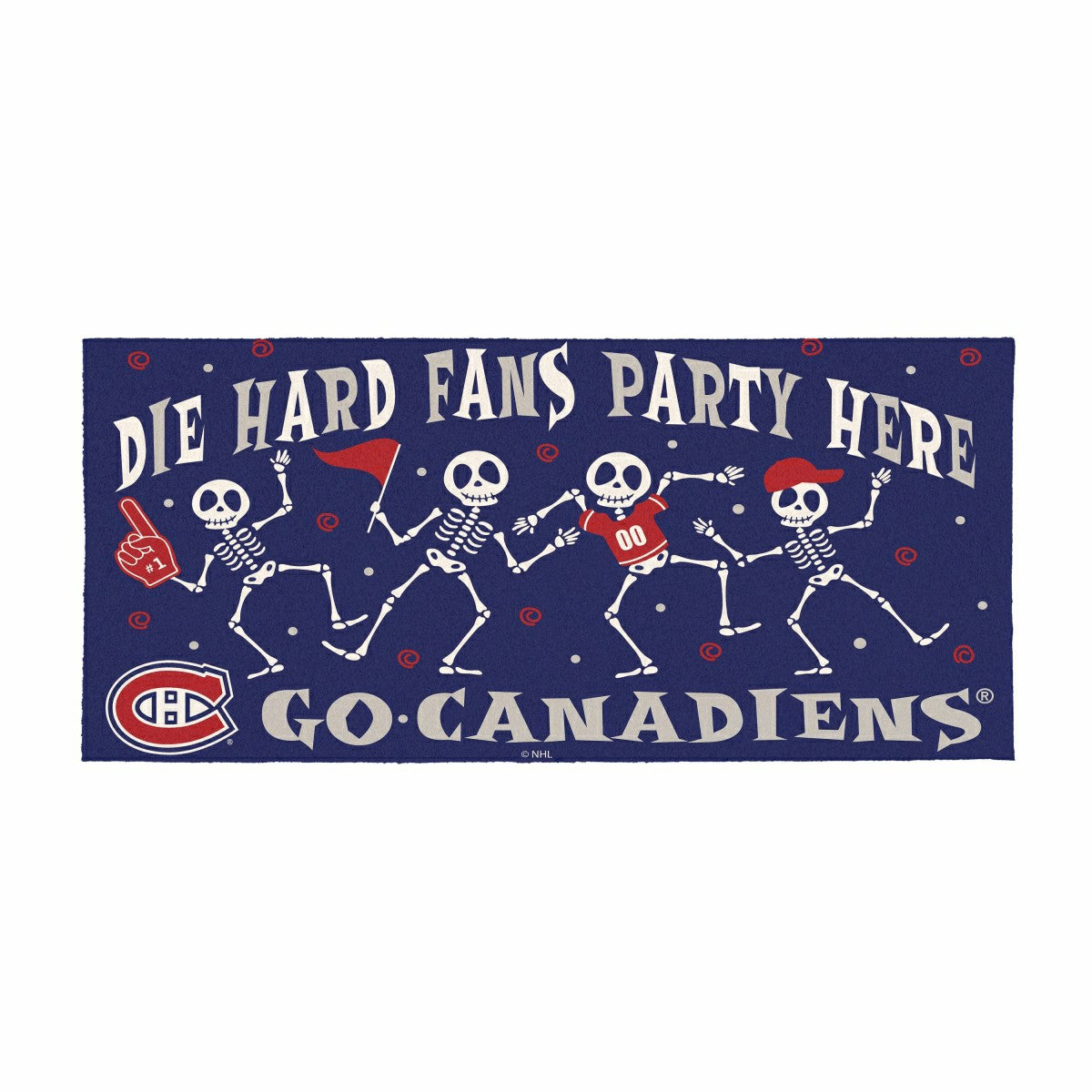 Montreal Canadiens Flocked Coir Halloween Sassafras Switch Mat, 22"x10