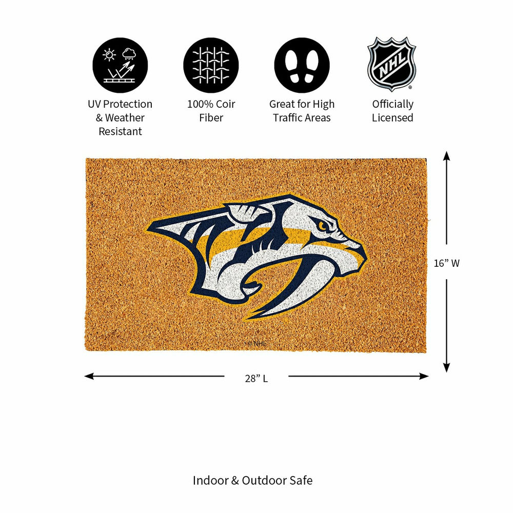 Coir Mat, 16"x28", Nashville Predators