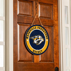 Nashville Predators Round Door Décor with Hanging Rope, 18x18
