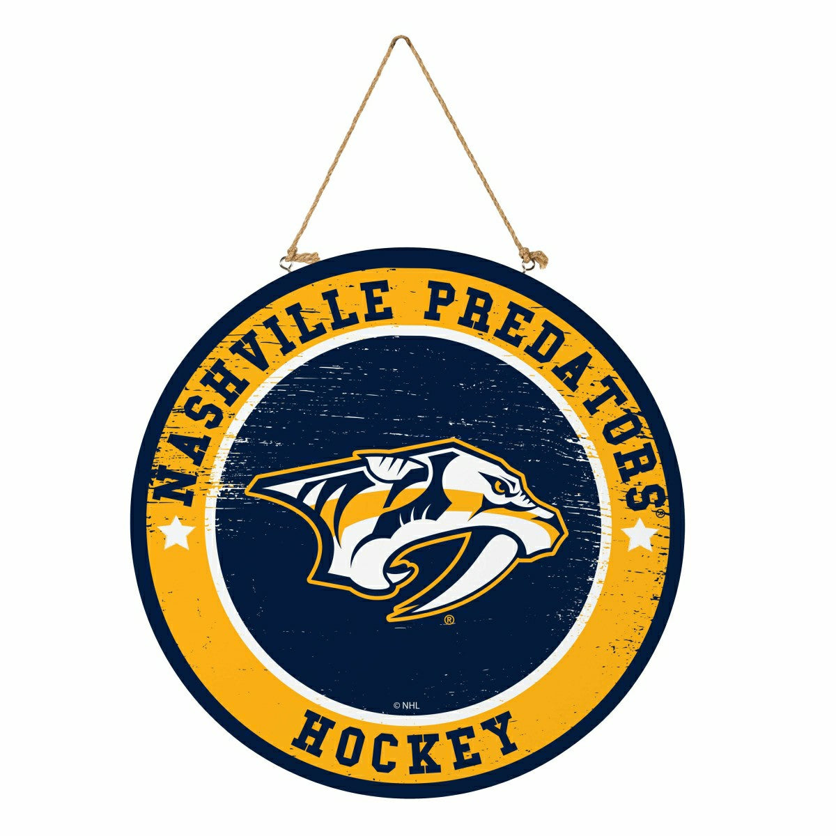 Nashville Predators Round Door Décor with Hanging Rope, 18x18
