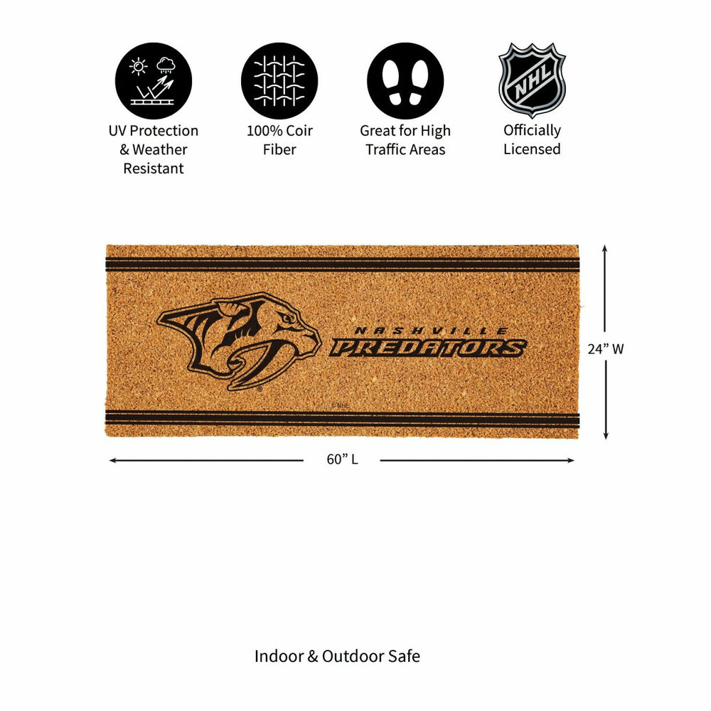 Nashville Predators Extra Large One Color Coir Mat, 60"x24"