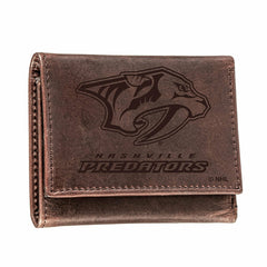Nashville Predators, Tri-Fold Wallet, Brown, CH, 100% Genuine Leather