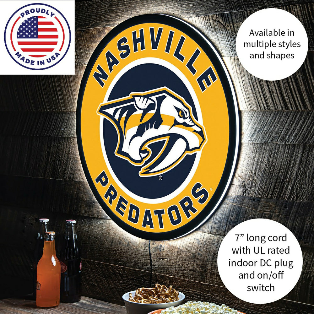 LED Wall Decor, Round, Nashville Predators