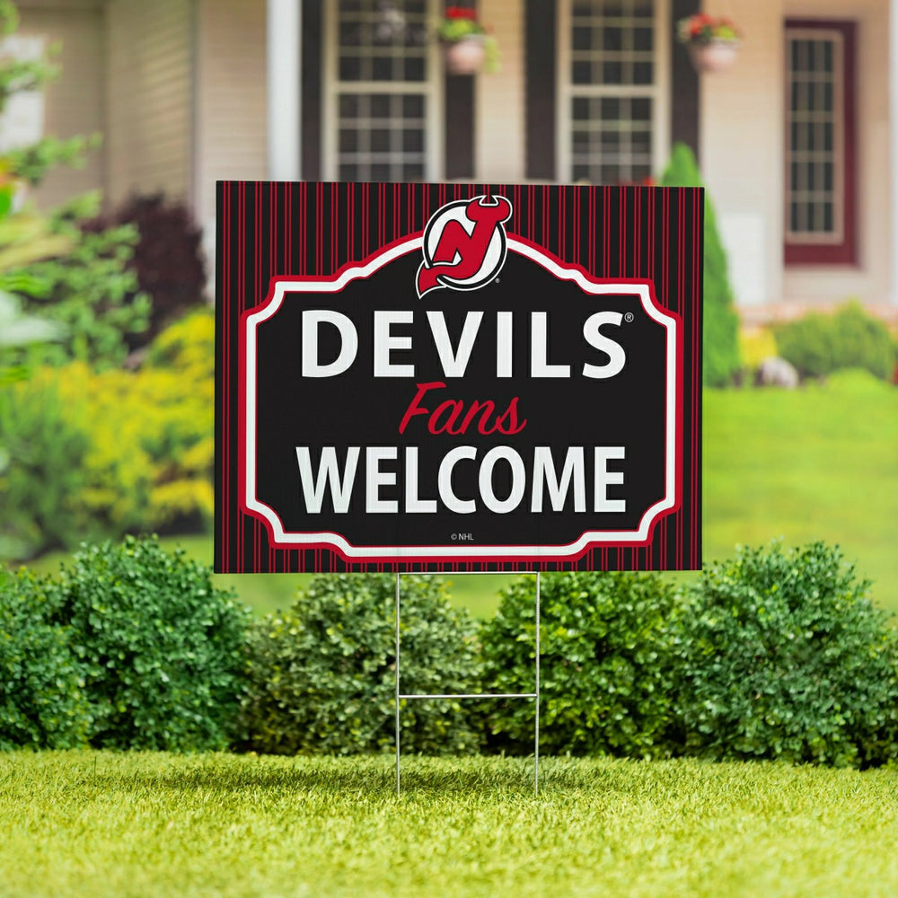 New Jersey Devils Coroplast Yard Sign, "Fans Welcome"