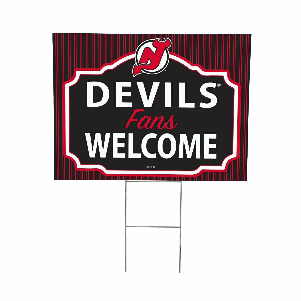 New Jersey Devils Coroplast Yard Sign, "Fans Welcome"