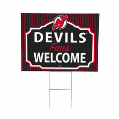 New Jersey Devils Coroplast Yard Sign, "Fans Welcome"