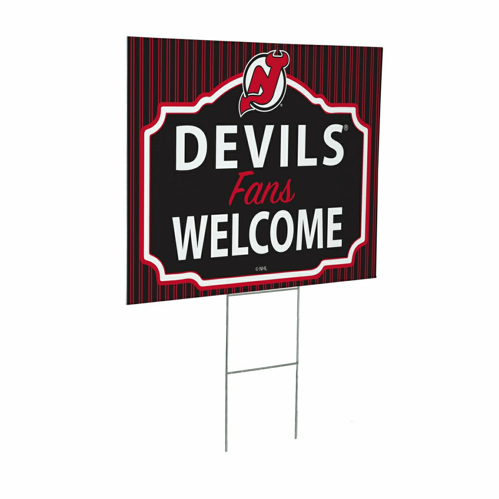New Jersey Devils Coroplast Yard Sign, "Fans Welcome"