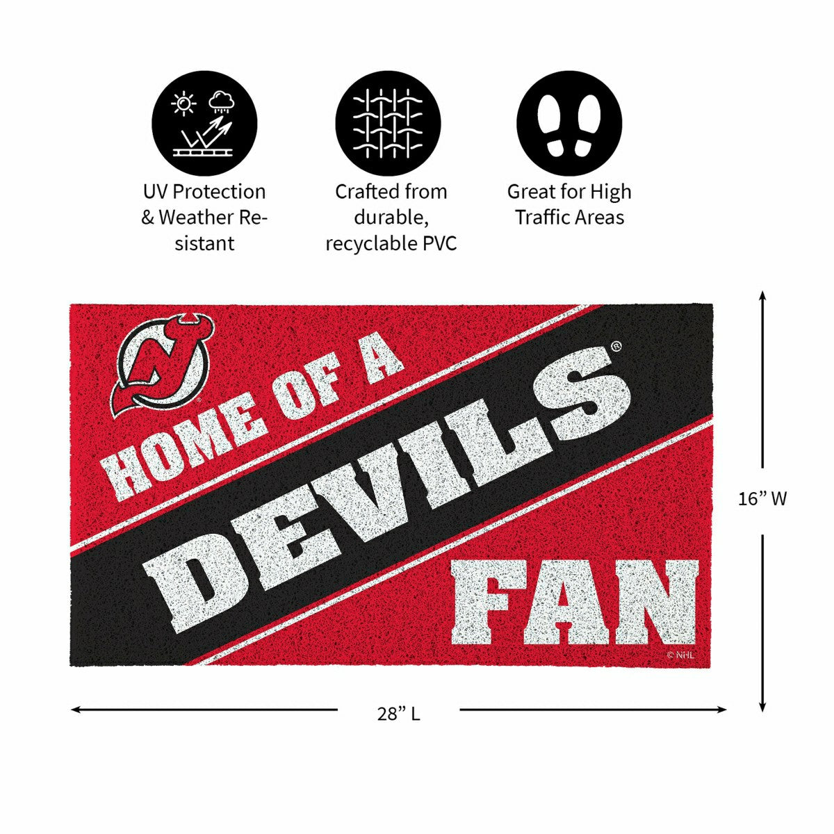 New Jersey Devils, PVC Mat COLOR, Home of a Fan