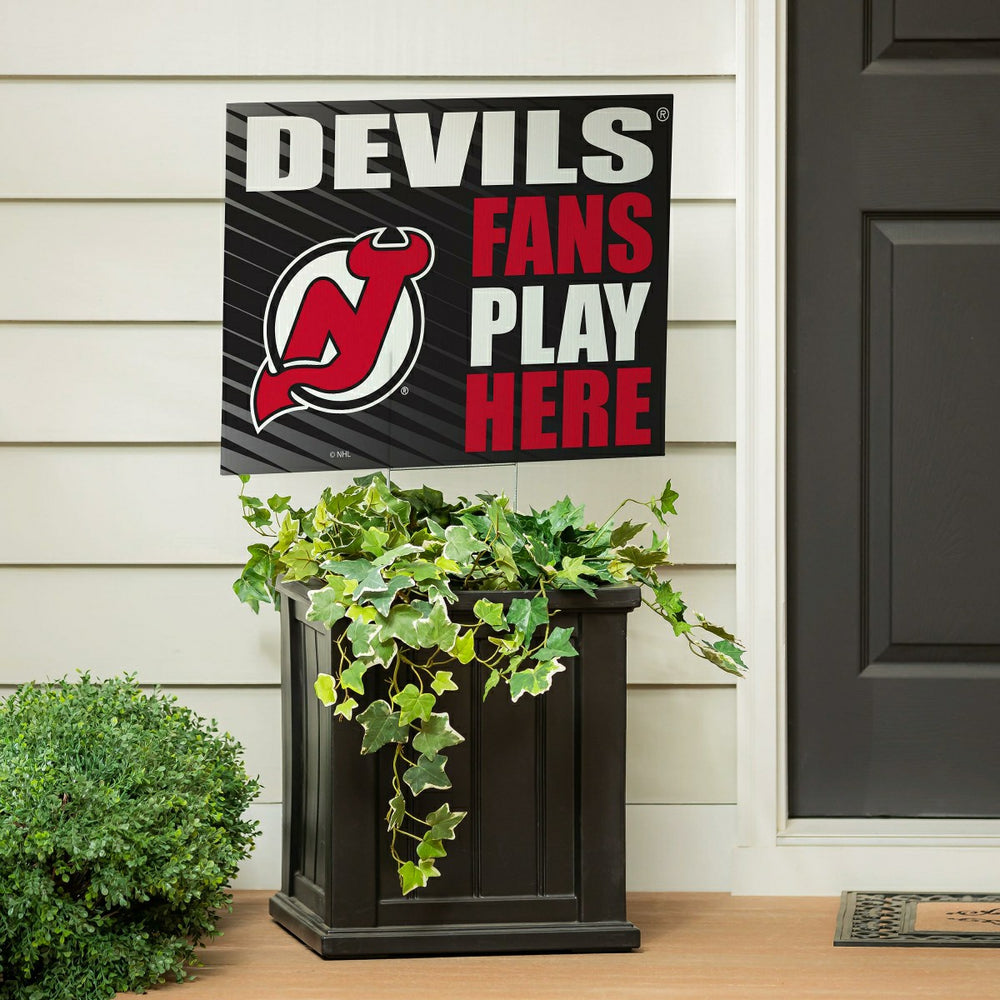 New Jersey Devils Coroplast Yard Sign "Fans Play Here"
