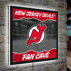 New Jersey Devils 23"H x 23"L LED Wall Decor, Edgelite, Square