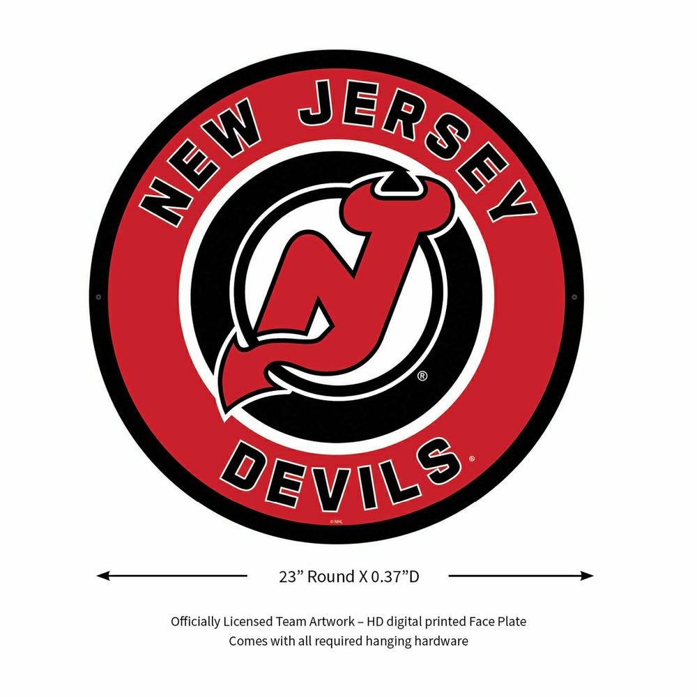 LED Wall Decor, Round, New Jersey Devils