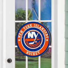 New York Islanders Round Door Décor with Hanging Rope, 18x18
