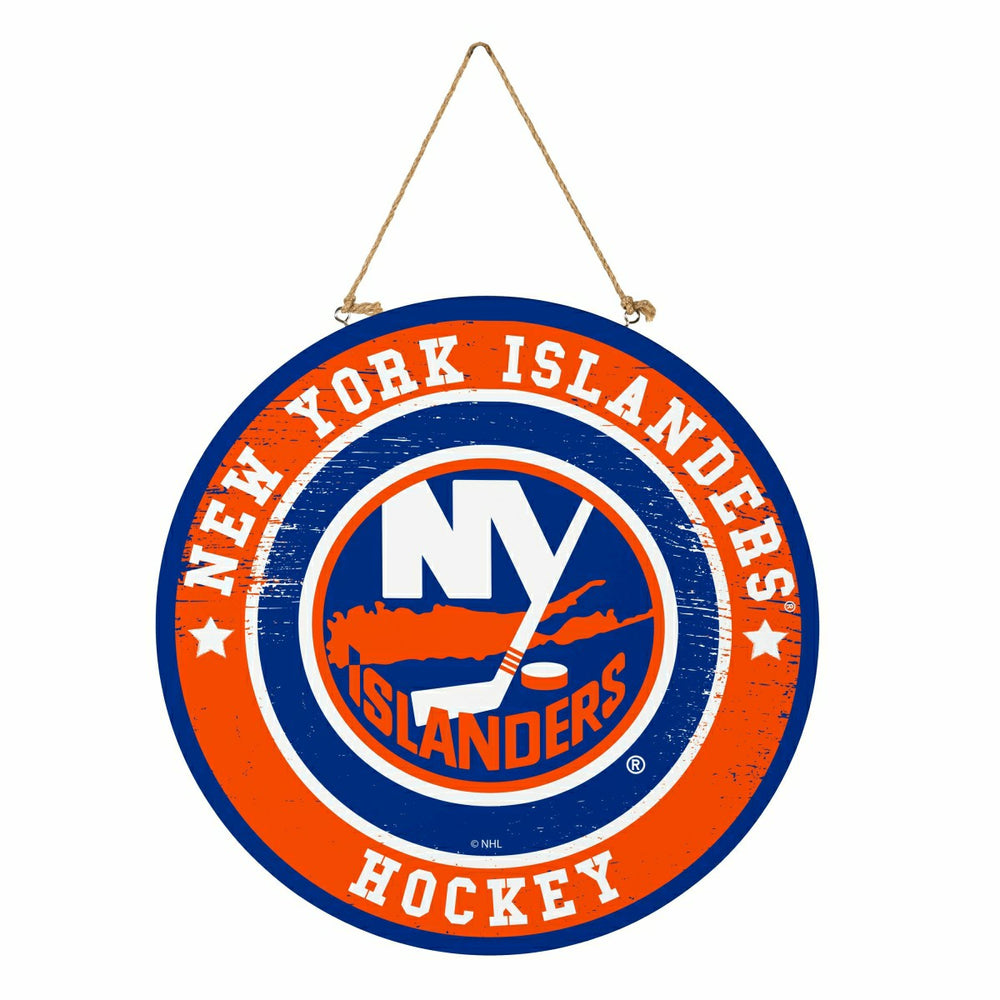 New York Islanders Round Door Décor with Hanging Rope, 18x18