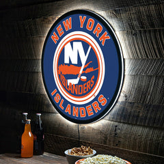 LED Wall Decor, Round, New York Islanders