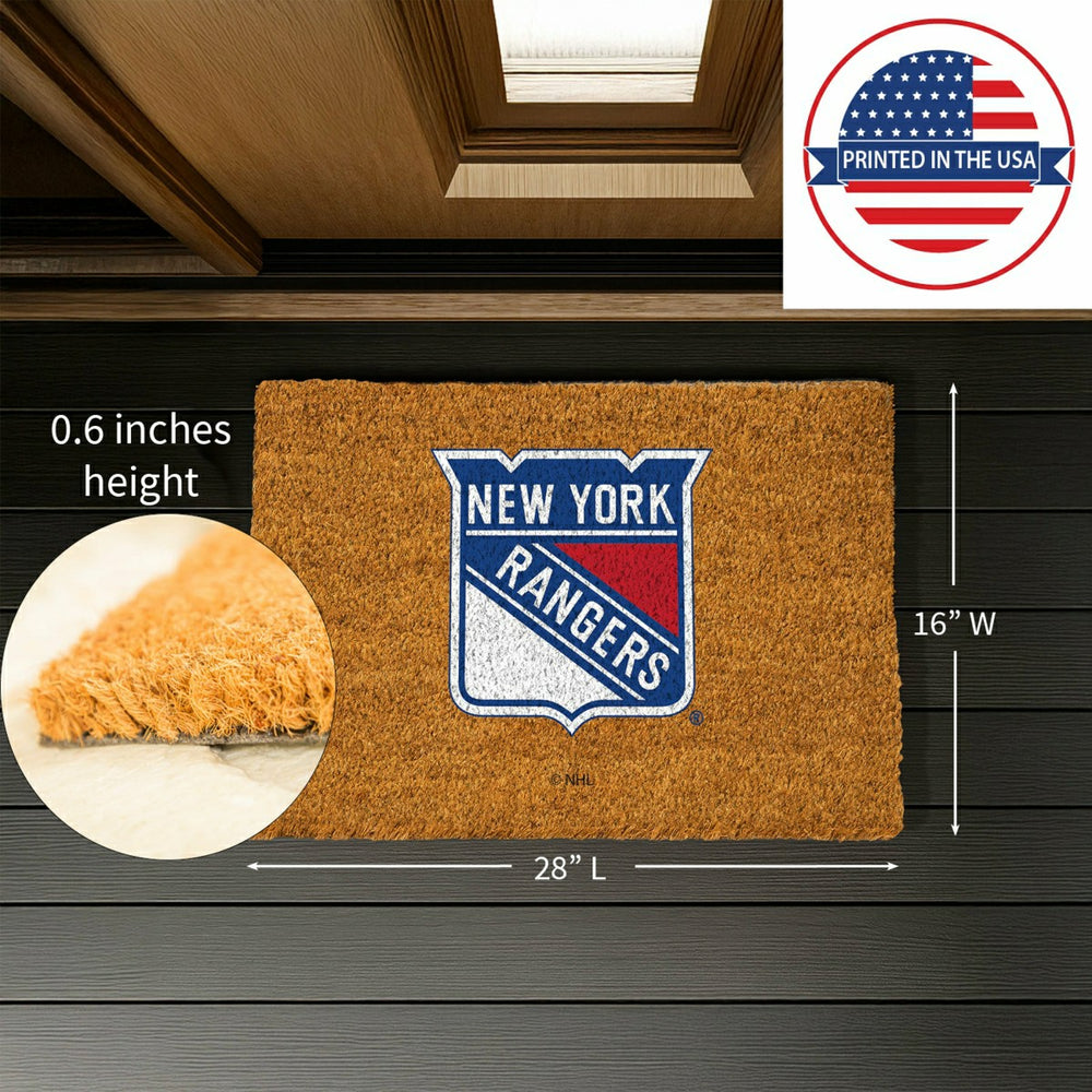 Coir Mat, 16"x28", New York Rangers