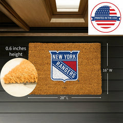 Coir Mat, 16"x28", New York Rangers